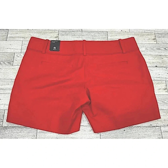 NWT The Limited Women's Harvest Red Flat Front Tailored Shorts Chino Sz 6 - Picture 2 of 3